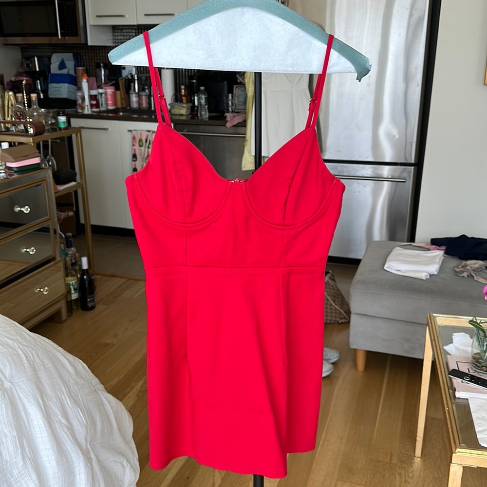 Princess Polly Red Sleeveless Mini Dress Size 6